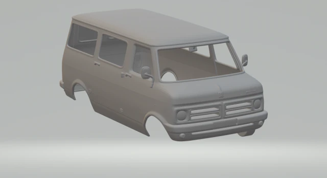 bedford cf mk1 minibus 3D Print Model .c4d .max .obj .3ds .fbx .stl .blend 