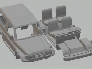 toyota land cruiser j70 3 porte 1990 Modello di stampa 3D