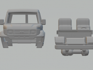 toyota land cruiser j70 3door 1990 3D-Druckmodell
