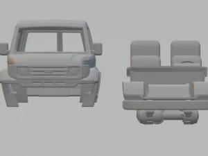 toyota land cruiser j70 3door 1990 3D Print Model