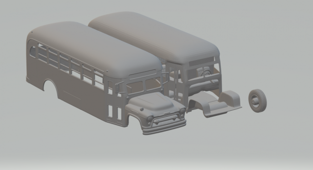 chevrolet 6700 school bus 1955 3D Print Model .c4d .max .obj .3ds .fbx .stl .blend 