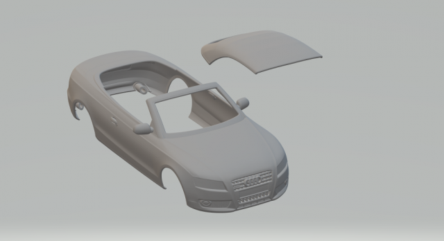 audi a5 convertible 2010 3D 프린트 모델 .c4d .max .obj .3ds .fbx .stl .blend 