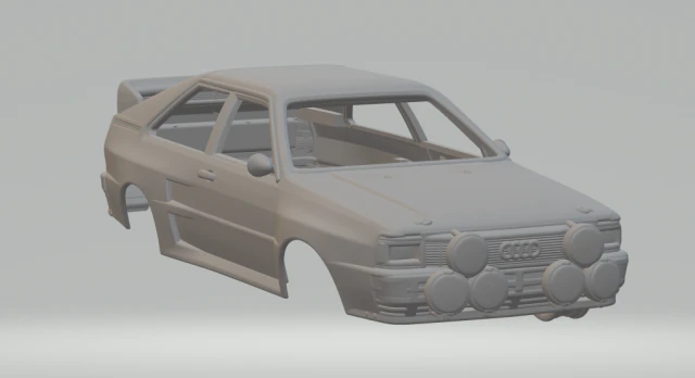 audi quattro a2 1981 3D Print Model .c4d .max .obj .3ds .fbx .stl .blend 