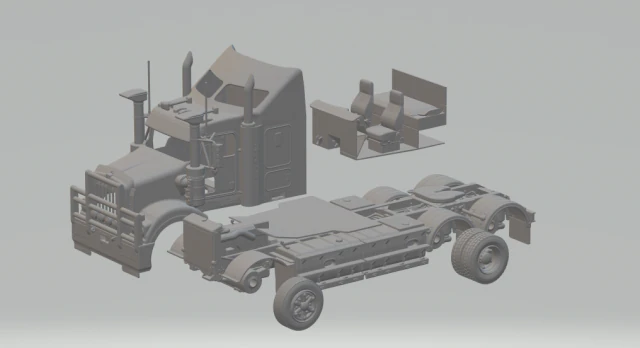 kenworth t408 3D Print Model .c4d .max .obj .3ds .fbx .stl .blend 