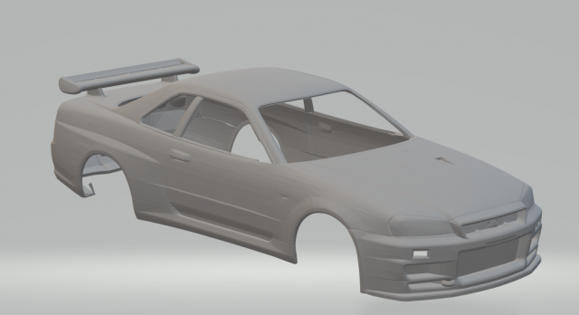 skyline gt-r r34 3D Print Model .c4d .max .obj .3ds .fbx .stl .blend 