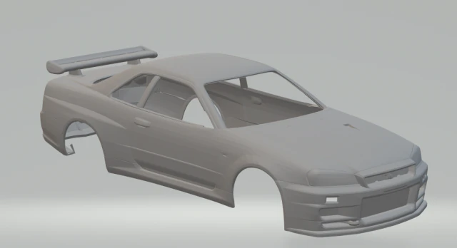 skyline gt-r r34 3D Print Model .c4d .max .obj .3ds .fbx .stl .blend 