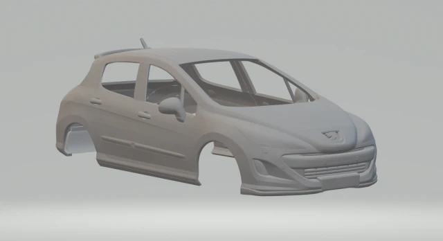 peugeot 308 3D Print Model .c4d .max .obj .3ds .fbx .stl .blend