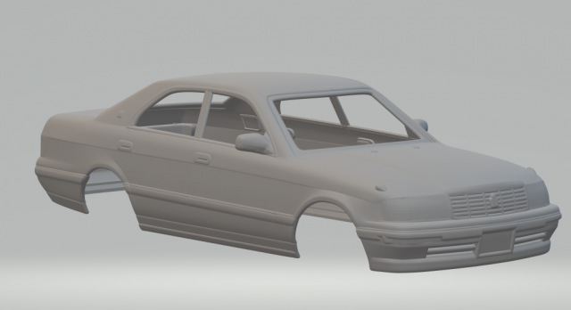 toyota crown 1993 3D printmodel .c4d .max .obj .3ds .fbx .stl .blend