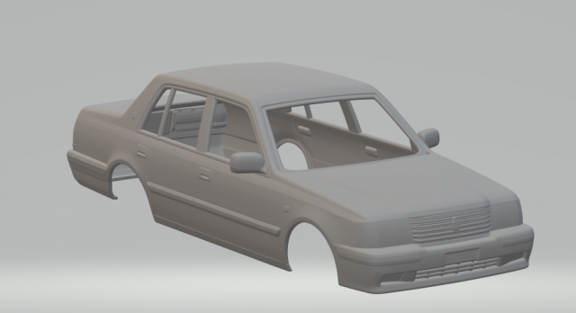 toyota crown comfort 1995 3D 프린트 모델 .c4d .max .obj .3ds .fbx .stl .blend 