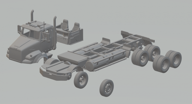 western star 4900sa 3Dプリントモデル .c4d .max .obj .3ds .fbx .stl .blend 