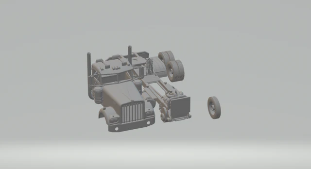kenworth w900a day cab 3D Print Model .c4d .max .obj .3ds .fbx .stl .blend 