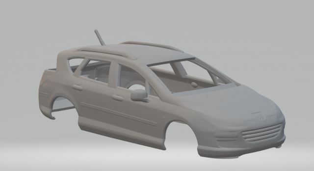 peugeot 407 sw 3D Print Model .c4d .max .obj .3ds .fbx .stl .blend 