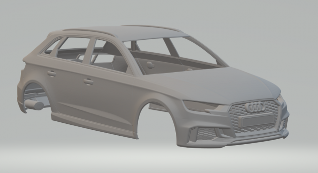 audi rs 3 3D 打印模型 .c4d .max .obj .3ds .fbx .stl .blend 