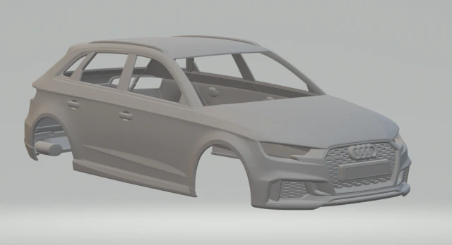 audi rs 3 3D Print Model .c4d .max .obj .3ds .fbx .stl .blend 