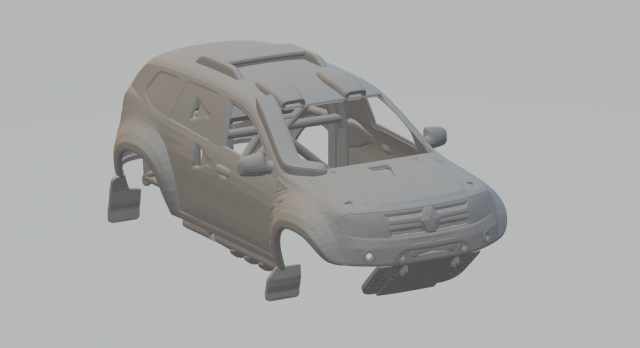renault duster rally cross 3Dプリントモデル .c4d .max .obj .3ds .fbx .stl .blend 