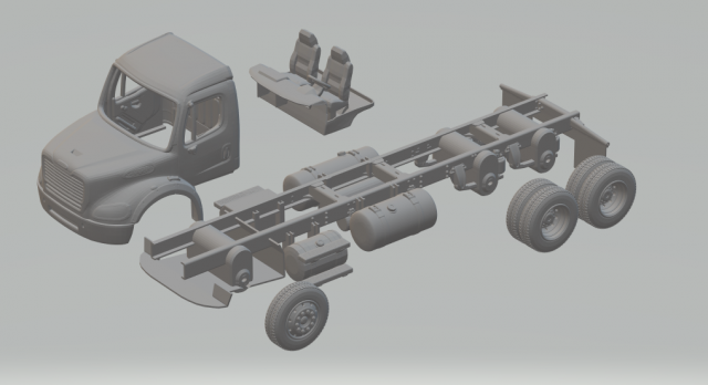Freightliner M2 3Dプリントモデル .c4d .max .obj .3ds .fbx .stl .blend 