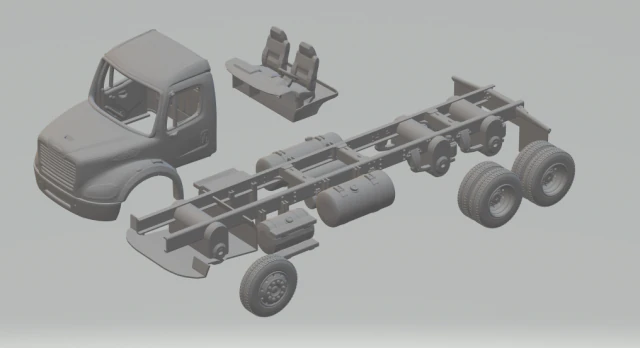 Freightliner M2 3D Print Model .c4d .max .obj .3ds .fbx .stl .blend 