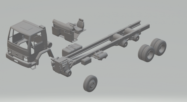 Fordcargo 6x4 br 3D Print Model .c4d .max .obj .3ds .fbx .stl .blend 