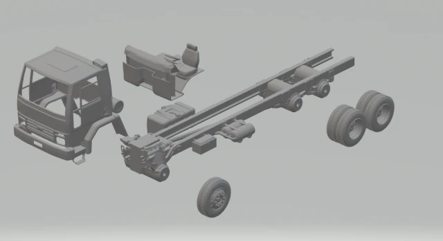 Fordcargo 6x4 br 3D Print Model .c4d .max .obj .3ds .fbx .stl .blend 
