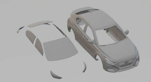 Hyundai i30 2021 3D Print Model .c4d .max .obj .3ds .fbx .stl .blend
