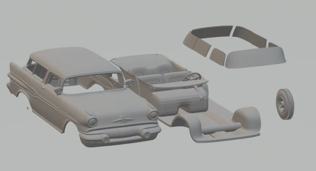 Pontiac Star Chief Custom Safari 57 3D Print Model .c4d .max .obj .3ds .fbx .stl .blend