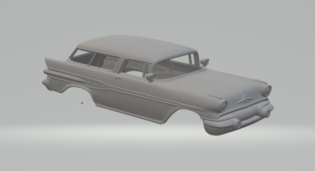 Pontiac Star Chief Custom Safari 57 3D 프린트 모델 .c4d .max .obj .3ds .fbx .stl .blend 