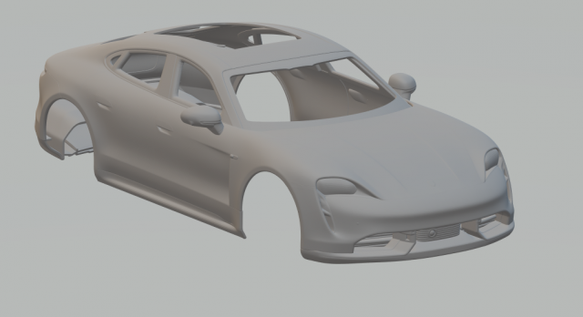 Porsche taycan 3D प्रिंट मॉडल .c4d .max .obj .3ds .fbx .stl .blend 
