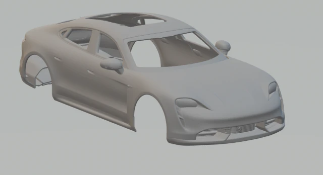 Porsche taycan 3D Print Model .c4d .max .obj .3ds .fbx .stl .blend 