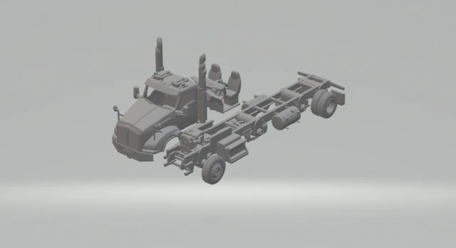 Kenworth T800 3D Print Model .c4d .max .obj .3ds .fbx .stl .blend 