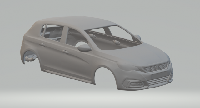 PEUGEOT 308 2017 3D Принт Модель .c4d .max .obj .3ds .fbx .stl .blend