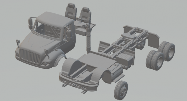 International WorkStar Tractor Truck 3D Print Model .c4d .max .obj .3ds .fbx .stl .blend 