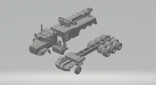 WESTERN STAR 4900 rotator 3D Print Model .c4d .max .obj .3ds .fbx .stl .blend 