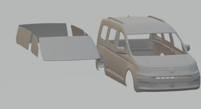 Vw caddy 3D Print Model .c4d .max .obj .3ds .fbx .stl .blend 