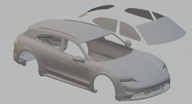 Porsche taycan cross turismo turbo s 22 3D Print Model .c4d .max .obj .3ds .fbx .stl .blend 