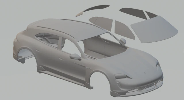Porsche taycan cross turismo turbo s 22 3D Print Model .c4d .max .obj .3ds .fbx .stl .blend 
