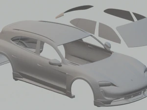Porsche taycan cross turismo turbo s22 Modèles 3D en vedette