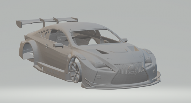 Lexus rcf gt3 3D 打印模型 .c4d .max .obj .3ds .fbx .stl .blend 
