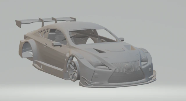 Lexus rcf gt3 3D Print Model .c4d .max .obj .3ds .fbx .stl .blend 
