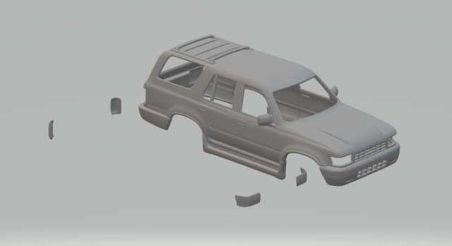 Toyota 4runner 92 Modello di stampa 3D .c4d .max .obj .3ds .fbx .stl .blend 