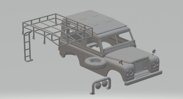 Land rover series III 1972 3D-printmodel .c4d .max .obj .3ds .fbx .stl .blend 