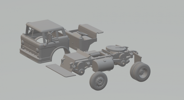 C6001957 coe truck 3Dプリントモデル .c4d .max .obj .3ds .fbx .stl .blend 