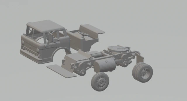 C6001957 coe truck 3D Print Model .c4d .max .obj .3ds .fbx .stl .blend 