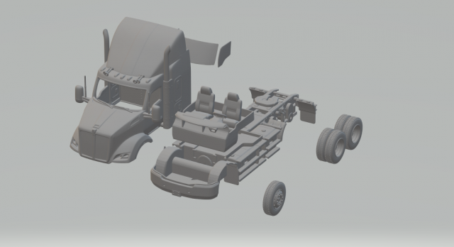 Kenworth t610 3D Принт Модель .c4d .max .obj .3ds .fbx .stl .blend 