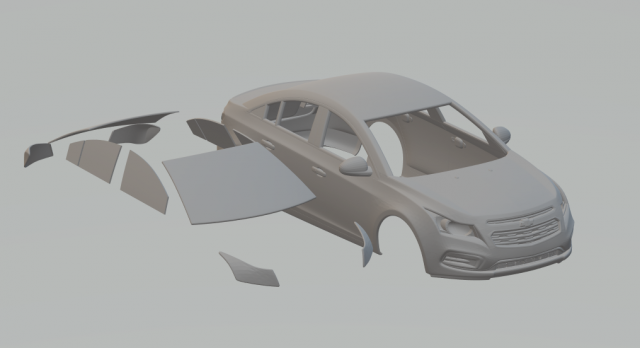Chevrolet cruze sedan 15 3D 打印模型 .c4d .max .obj .3ds .fbx .stl .blend 