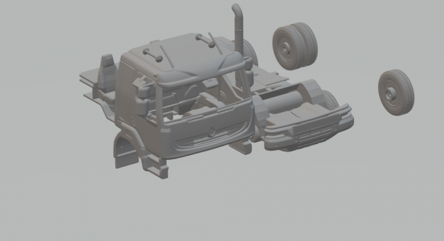 Renault kerax 3D Baskı Modeli .c4d .max .obj .3ds .fbx .stl .blend 