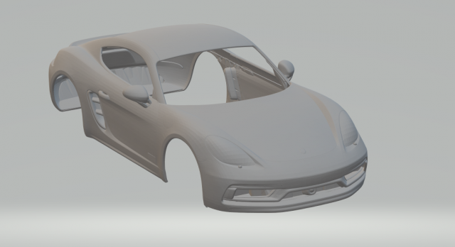 Porsche 718 cayman gts 3D Print Model .c4d .max .obj .3ds .fbx .stl .blend 