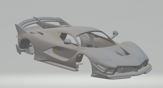 Ferrari fxx evo 3Dプリントモデル .c4d .max .obj .3ds .fbx .stl .blend