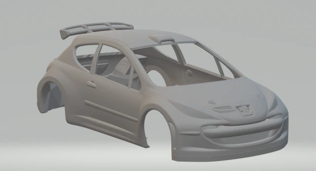 PEUGEOT 207 RALLY 3D Print Model .c4d .max .obj .3ds .fbx .stl .blend