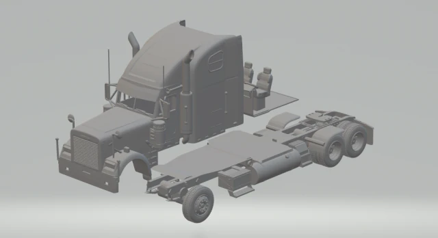 Freightliner classic xl 3D Print Model .c4d .max .obj .3ds .fbx .stl .blend