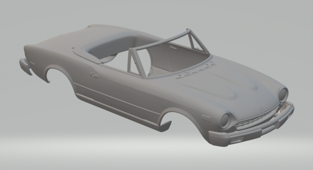 Fiat 124 spider 3D 打印模型 .c4d .max .obj .3ds .fbx .stl .blend 
